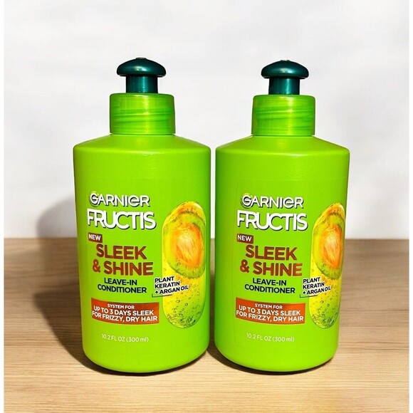 2 Pk Garnier Fructis Sleek & Shine Intensely Smooth Leave-In Conditioning Cream - Picture 1 of 2
